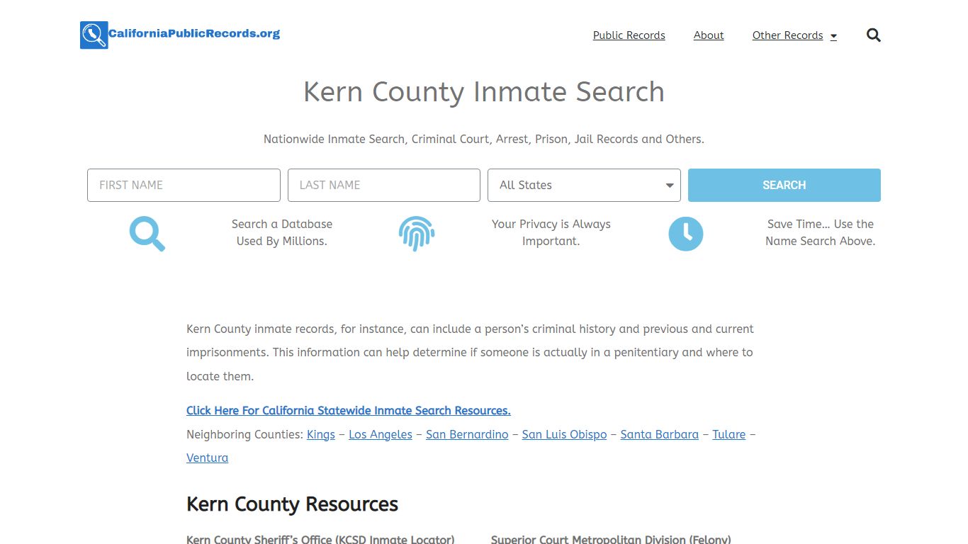 Kern County Inmate Search - Current & Past KCSD CA Jail Records